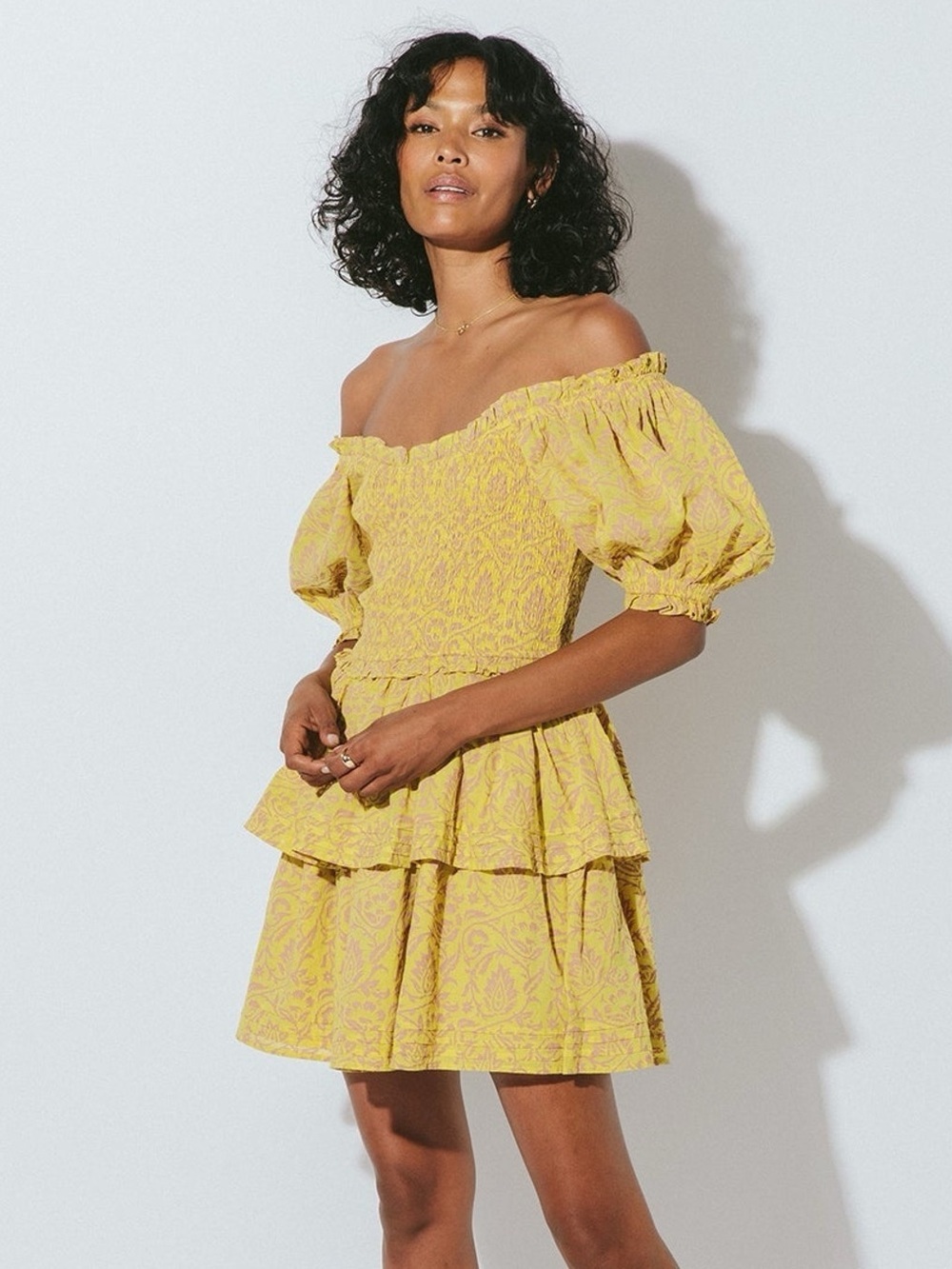 Cleobella Luna Mini Dress in Camellia Print Size M